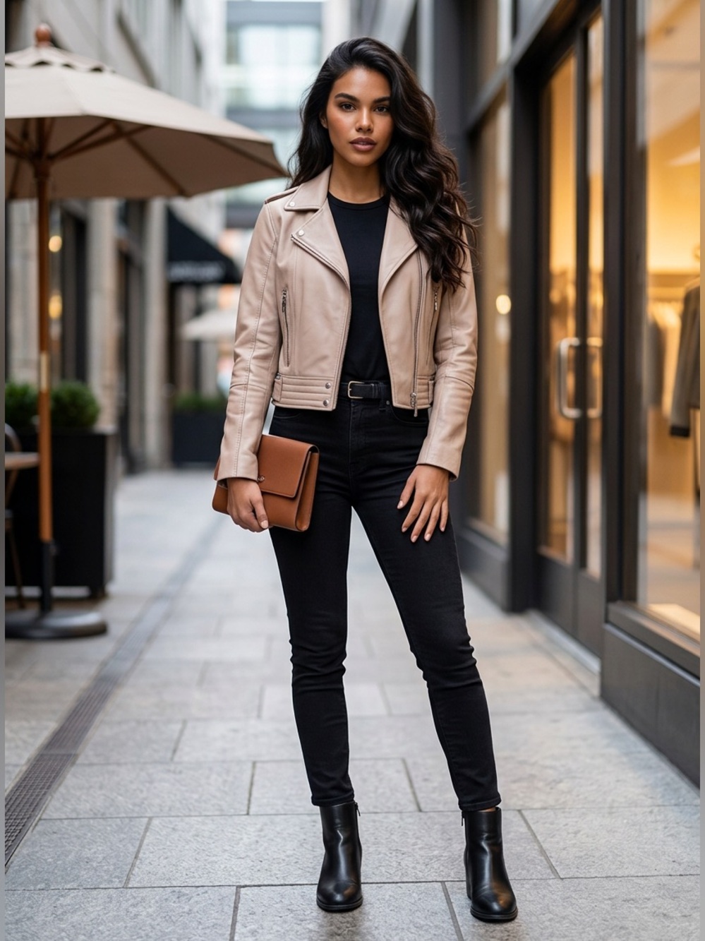 NWOT BlankNYC Womens Leather Moto Jacket - Blush Pink